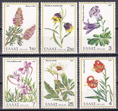 Grecia 1978 - Flori, MNH foto