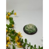 Lumanare parfumata in forma de floare, galben cu verde