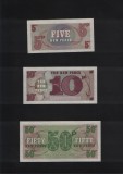 Set british army voucher 5 + 10 + 50 pence 1972 seria 6 unc, Europa