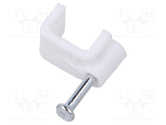 TIE10 Element de susținere natural pentru cablu plat - 100 buc cu cui