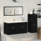 Set Mobilier Baie 3 Piese Negru Stejar Lemn Ingineresc