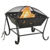 VidaXL Vatră de foc cu vătrai, 62 cm, oțel, XXL