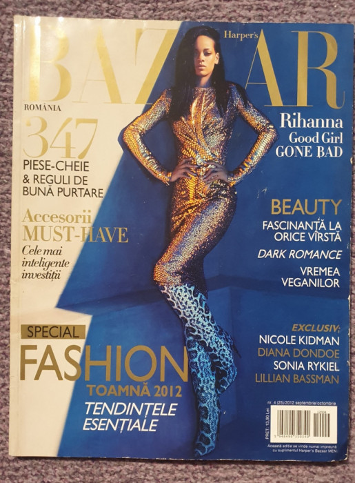 Revista Harper&#039;s Bazaar Romania nr 25, sept-oct 2012 Rihanna, Nicole Kidman