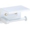 Suport h&acirc;rtie igienică, poliță integrată, inox, alb, 14x9.7x9.5 cm