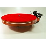 PROTECTIE PLATAN, PIELE, ROSU - 295MM, 90G MAT SIX RED pentru pick-up , redare vinil ANALOGIS