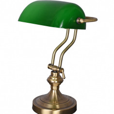 Lampa Banker din alama masiva cu abajur din sticla verde XCL115