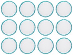 Set Farfurii 12 piese, Intinse Frosty cu Model Vernil, diametru 27 cm