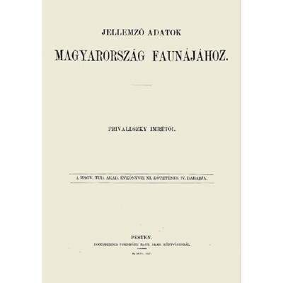 Jellemző adatok Magyarorsz&amp;aacute;g faun&amp;aacute;j&amp;aacute;hoz - Frivaldszky Imre foto