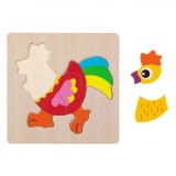 Puzzle lemn, Cocosul Colorat, 5 piese