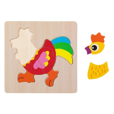 Puzzle lemn, Cocosul Colorat, 5 piese foto
