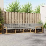 vidaXL Set de canapele de exterior cu pernă 5 pcs Alb și gri deschis 3388677