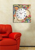 Cumpara ieftin Ceas de perete decorativ din p&acirc;nză 4545CS Multicolor 45x45x3 cm