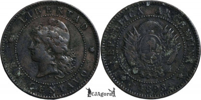1893, 1 centavo - Argentina foto
