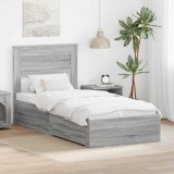 vidaXL Cadru de pat cu sertar cu headboard cu depozitare Lemn compozit 3410040