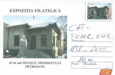 plic(intreg postal) - EXPOZITIA 45 de ani MUZEUL MINERITULUYI PETROSANI