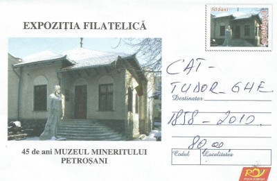 plic(intreg postal) - EXPOZITIA 45 de ani MUZEUL MINERITULUYI PETROSANI foto