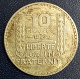 (A123) MONEDA DIN ARGINT FRANTA - 10 FRANCS FRANCI 1939, 10 GRAME, PURITATE 680
