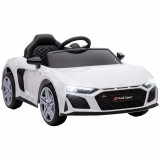 AIYAPLAY Mașină Electrică pentru Copii 12 V Audi R8 Spyder, 3+ Ani, 3-5 km/h, 2 Motoare și Telecomandă, Albă | Aosom Romania
