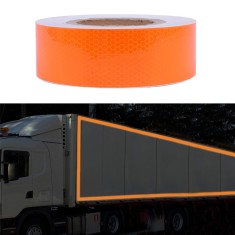 Banda reflectorizanta flexibila portocalie, autoadeziva, 5 cm x 1m, rezistenta la apa