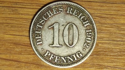 Germania - moneda de colectie istorica - 10 pfennig 1902 A - Berlin - superba ! foto