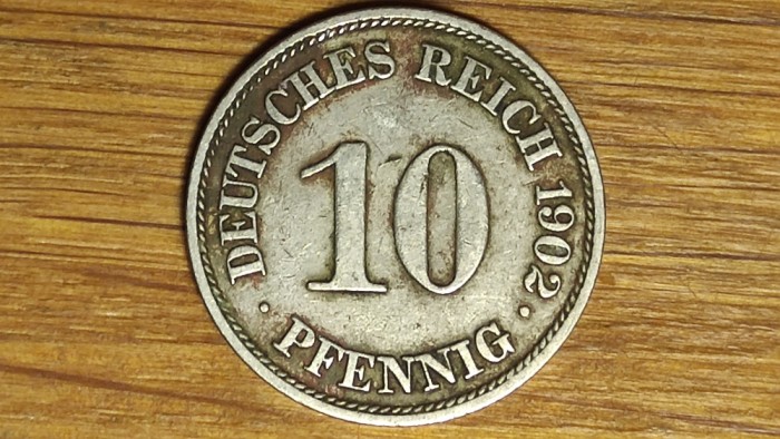 Germania - moneda de colectie istorica - 10 pfennig 1902 A - Berlin - superba !