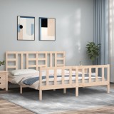 Cumpara ieftin Cadru de pat cu tăblie, 180x200 cm, lemn masiv