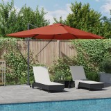 vidaXL Umbrela cantilever Roma cu LED-uri Teracotă 352x251x265 cm Aluminiu
