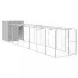 Cumpara ieftin Cotet pui cu incinta gri deschis 165x863x181 cm otel galvanizat