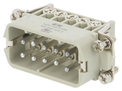 Conector HDC Inserturi Contact Tată 10P 16A foto