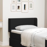 Tablie Pat Neagra Lemn Masiv si Textil, 40x16 cm, Design Modern, Montaj Inclus