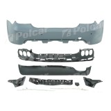Set bara spate BMW Seria 5 (E60), 06.2003-2007 Sedan, cu gauri senzori parcare; grunduit, de vopsit; type M-Tech; cu absorber, cu elemente de fixare,