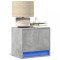 Gossi noptiere montate pe perete cu lumini led, 2 buc., gri beton