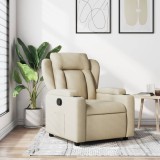 VidaXL Fotoliu rabatabil, crem, material textil