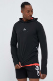Cumpara ieftin Adidas Performance hanorac de jogging X-City culoarea negru, cu glugă, neted