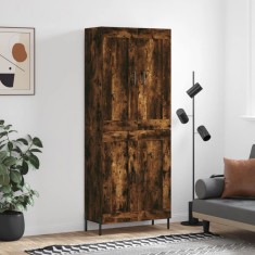 vidaXL Dulap &icirc;nalt, stejar fumuriu, 69,5x34x180, lemn compozit