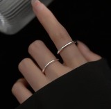 Inel Subțire din Argint 925, Placat cu Rodiu, 1.6 mm &ndash; Model Minimalist Arg297E, Argintboutique