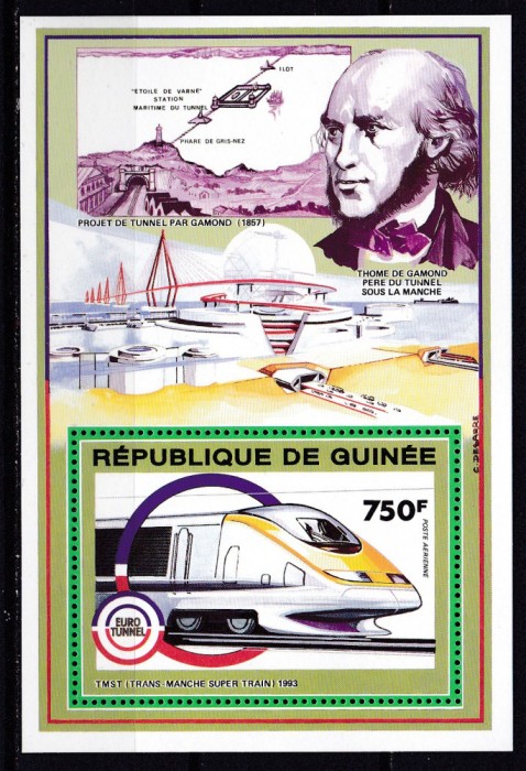 DB1 Transporturi Locomotive Tunelul sub Canalul Manecii 1993 Guineea SS MNH