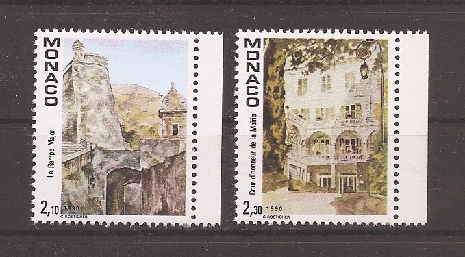 Monaco 1990 - Vechiul Monaco - Tablouri de Claude Rosticher, MNH