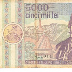 M1 - Bancnota Romania 25 - 5000 lei - emisiune 1992