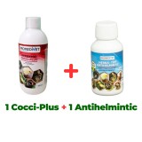 Tratament si preventie coccidioza, Herba Top Cocci-Plus 500 ml + Antiparazitar intern pentru pasari Herba Top Antihelmintic 100 ml