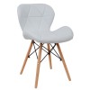 Scaun Eliza - cadru lemn - imitatie piele alb