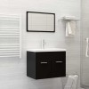 VidaXL Set mobilier de baie, negru, lemn prelucrat 3071316