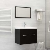 Set mobilier de baie, negru, lemn prelucrat