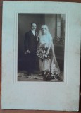Fotografie pe carto, mire si mireasa, 1922