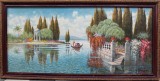 Cumpara ieftin Kuşovszky (Kuşovski)-&quot;Peisaj mediteranean&quot; (1968) - pictură de mari dimensiuni, Peisaje, Ulei, Impresionism