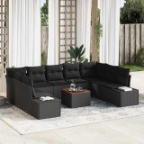 Cumpara ieftin Set de canapele pentru gradina 10 buc. Negru