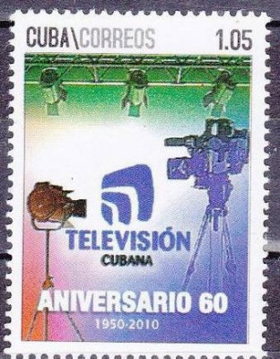 CUBA 2010, 60 de ani televiziunea cubaneza, serie neuzata, MNH foto