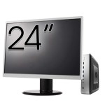Pachet PC Second Hand HP T730 Thin Client, AMD RX-427BB 2.70-3.60GHz, 8GB DDR3, 32GB SSD Flash + Monitor 24&amp;quot; NewTechnology Media