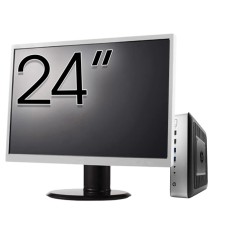 Pachet PC Second Hand HP T730 Thin Client, AMD RX-427BB 2.70-3.60GHz, 8GB DDR3, 32GB SSD Flash + Monitor 24&amp;quot; NewTechnology Media