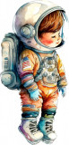 Cumpara ieftin Sticker decorativ Astronaut, Alb, 90 cm, 8114ST-3, Oem